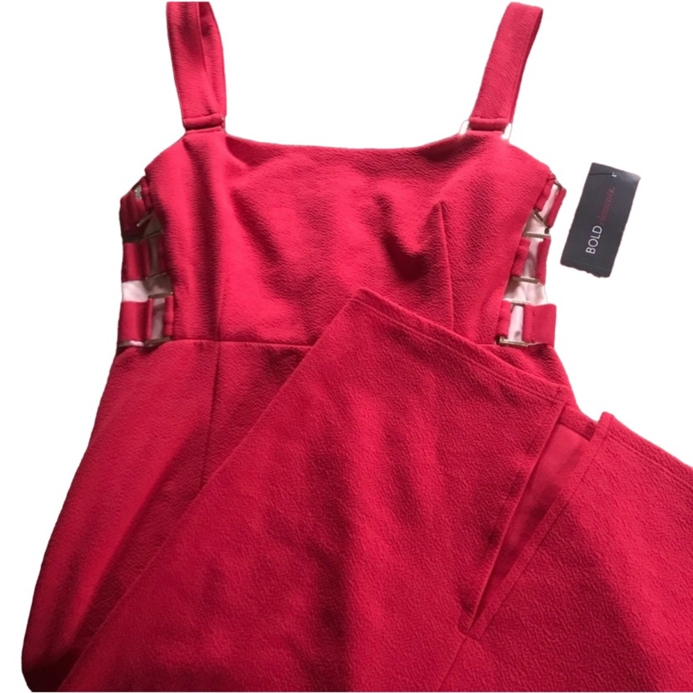 NWT Bold Elements Red Midlength Party Dress XS - Picture 9 of 11